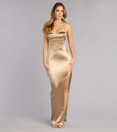 Kellie Satin Corset Lace-Up Formal Dress