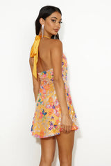 She's A Masterpiece Sequin Mini Dress Orange