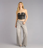 Off Duty Edge Studded Grommet Low-Rise Denim Jeans