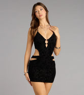 Attitude Check Velvet Cutout Mini Dress