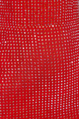 Embellished Sweetheart Corset Mini Dress in Fire Red