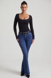 High-Rise Flared Jeans in Indigo Wash