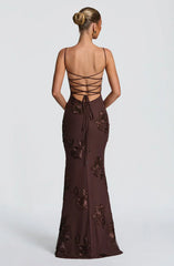 Nefertiti Maxi Dress - Plum Brown