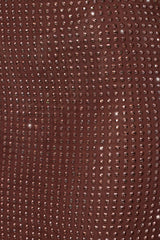 Embellished Mid Rise Maxi Skirt in Espresso