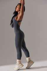 Full Length Cut-Out Jumpsuit in Grey