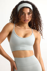 Super Sculpt Seamless Scoop-Neck Sports Bra in Grey